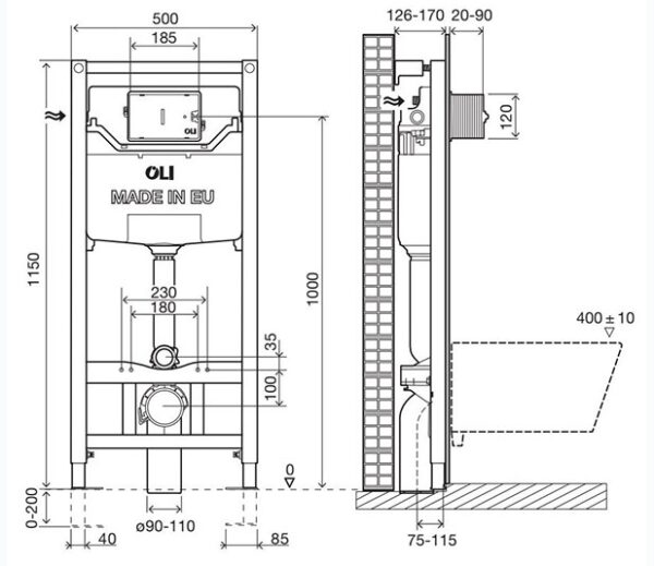 seinaraam_loputuspaak OLI sanitary plus 120, mehhaaniline joonis